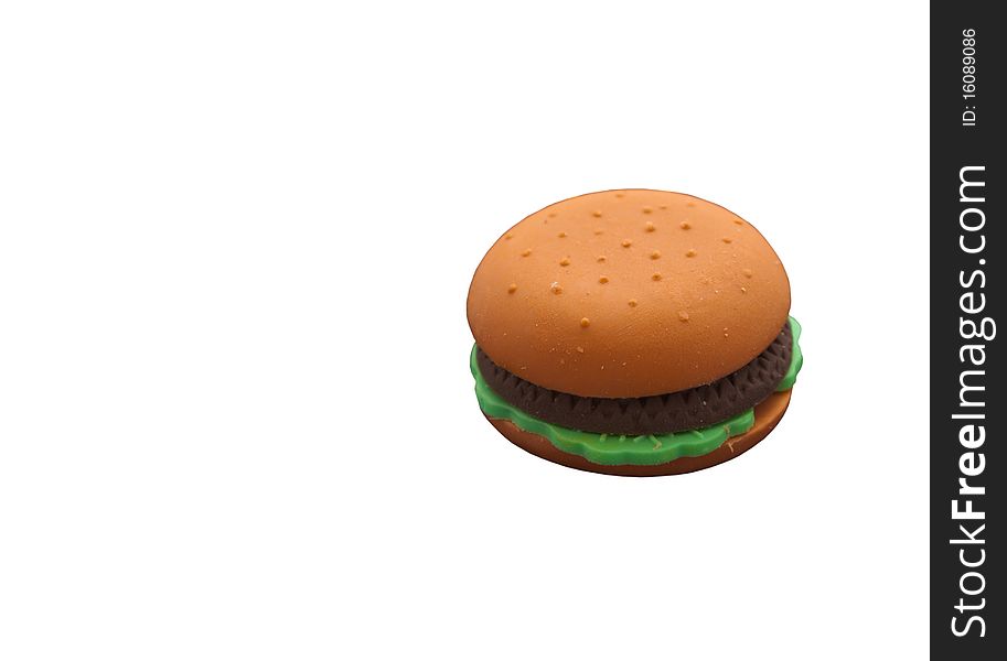 Hamburger made from an eraser.