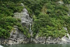 Waterfall Of Milford Sound, New Zealand Stock Image Waterfall Of Milford Sound, New Zealand Stock Image