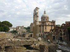 Roman Forum With Church Stock Photo Roman Forum With Church Stock Photo