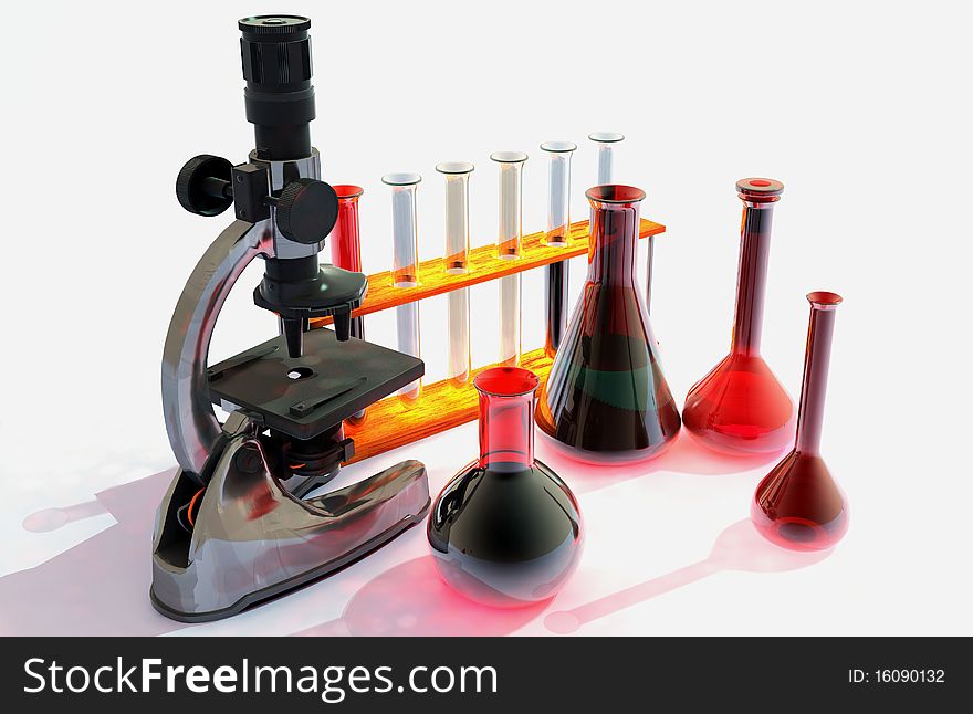 Chemical experiments on a white background. Chemical experiments on a white background