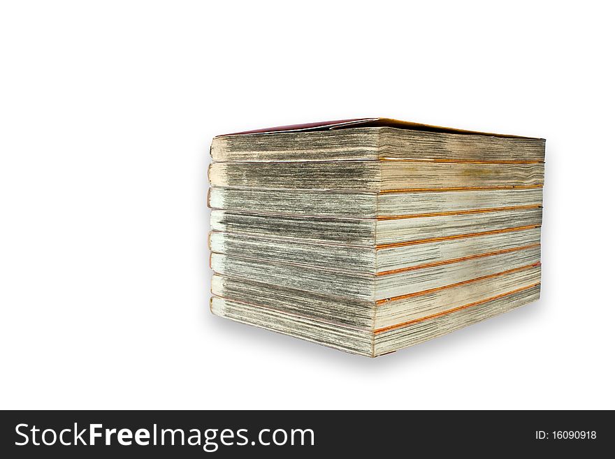 The ancient books isolate on a white background
