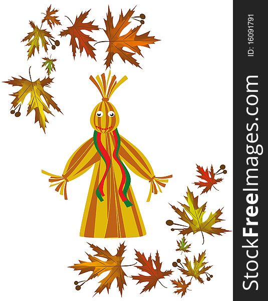 The straw person a scarf of an eye of companies a background a holiday tradition Maple leaf with an acorn and a framework. The straw person a scarf of an eye of companies a background a holiday tradition Maple leaf with an acorn and a framework