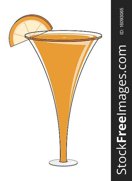 An illustation of an orange juice glass