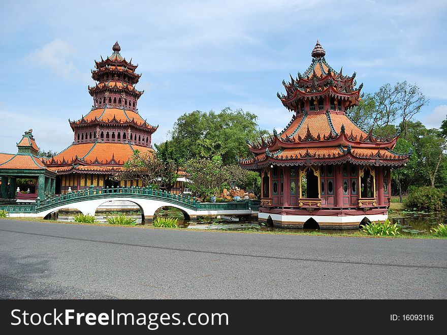Chinese pavilion in the garden. Chinese pavilion in Thailand