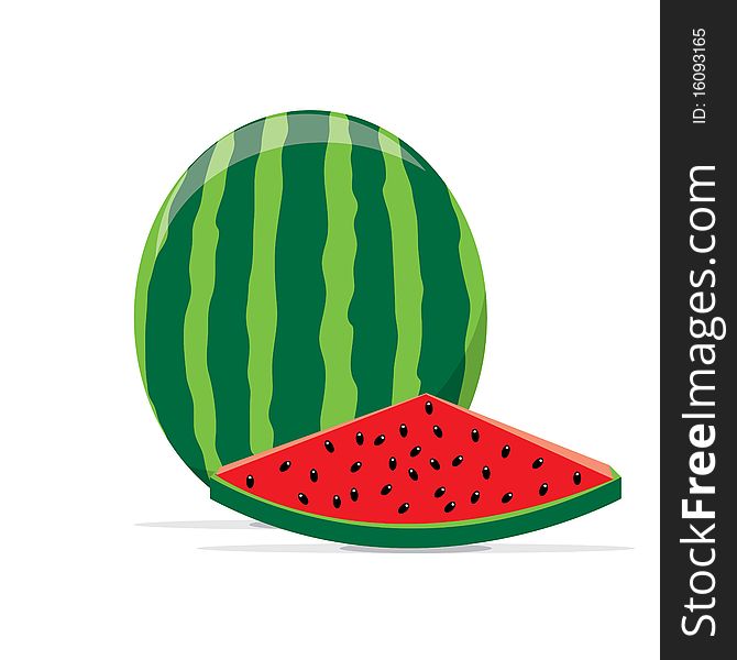 An illustration of a green water melon