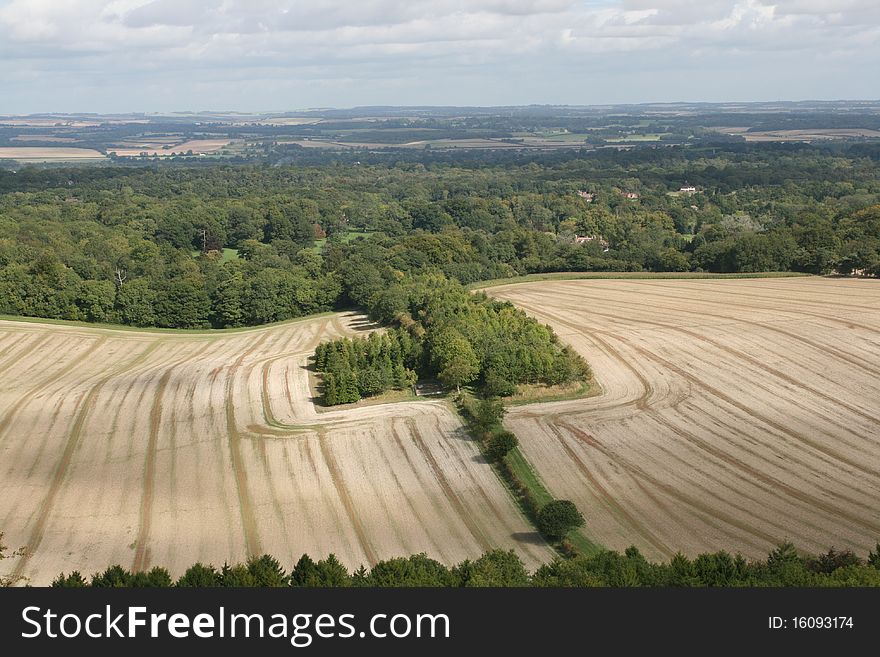 Image showing farmland and forest in the english county of Berkshire. Image showing farmland and forest in the english county of Berkshire