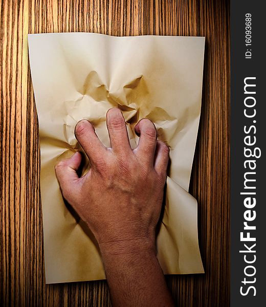 Hand crumpling paper