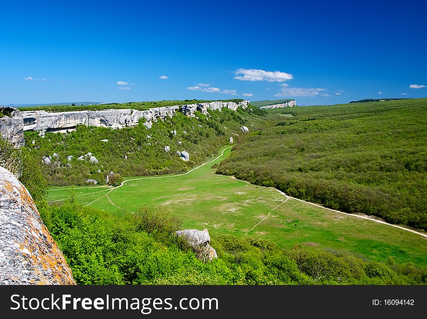 View from the Eski-Kerman on the Crimean mountains