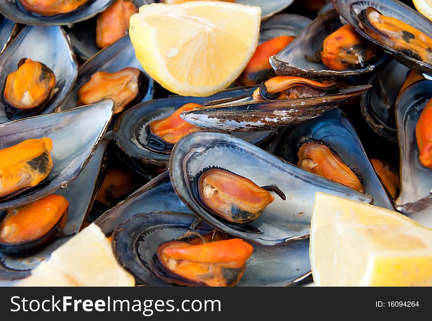 Mussels Boiled With A Squeeze Of Lemon