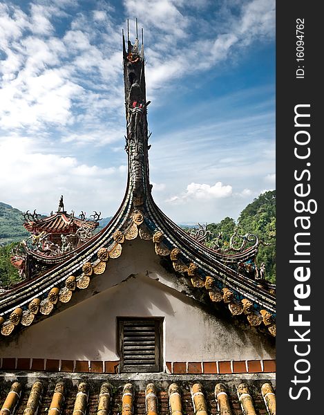 Traditional roof of the Cyuanhua temple, Taiwan. Traditional roof of the Cyuanhua temple, Taiwan