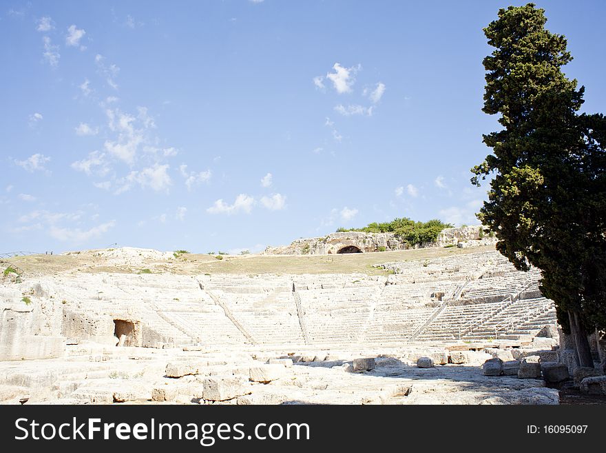 View of the Siracusa's Greek theatre