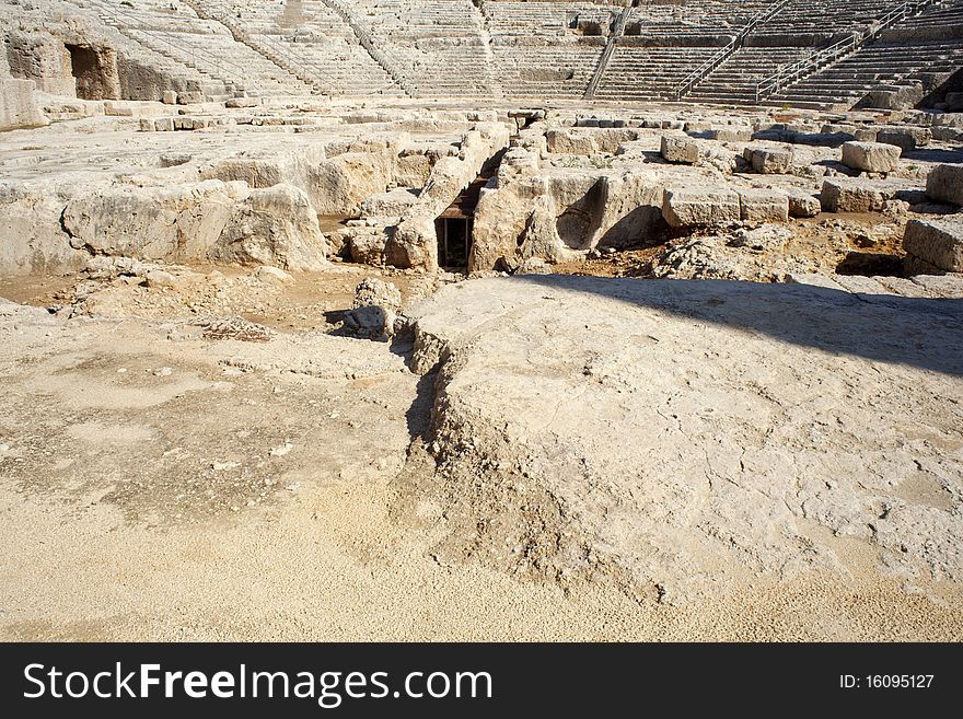 View of the Siracusa's Greek theatre