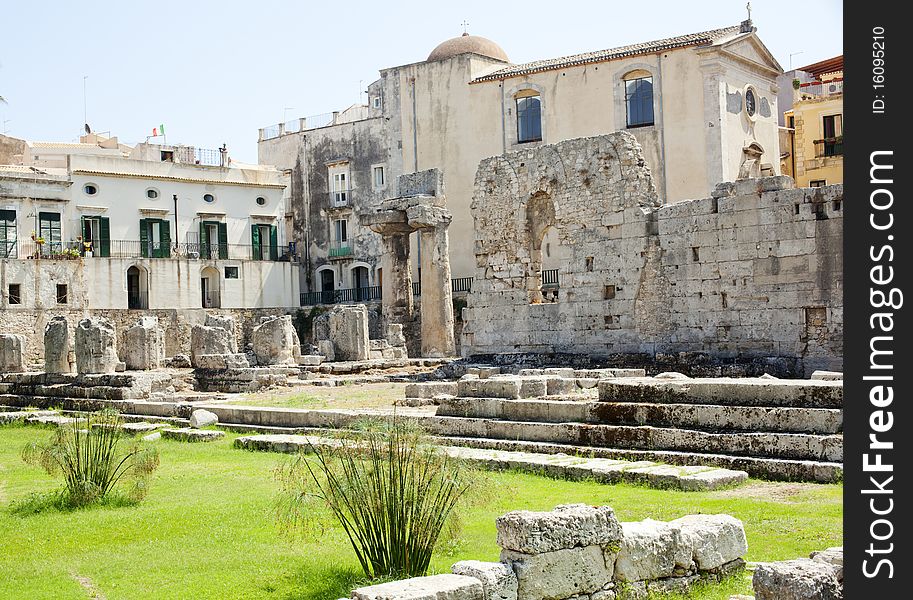 The Temple of Apollo in Siracusa. The Temple of Apollo in Siracusa