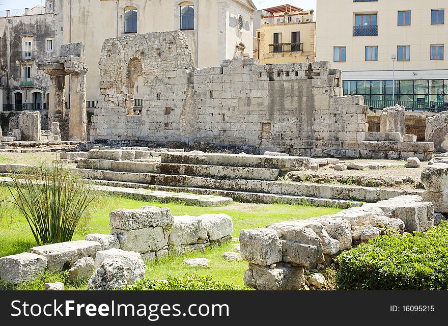 The Temple of Apollo in Siracusa. The Temple of Apollo in Siracusa