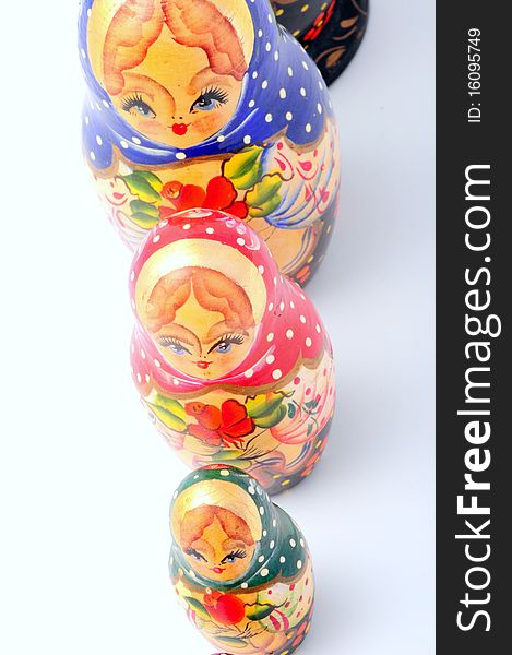 Traditional Russian souvenir, wooden babushka