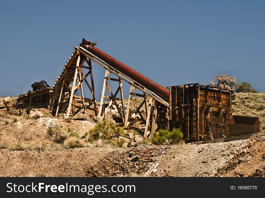 Old Ore Crusher from Berlin, Nevada, a ghost town in Berlin Ichthyosaur State Park in Nevada. Old Ore Crusher from Berlin, Nevada, a ghost town in Berlin Ichthyosaur State Park in Nevada