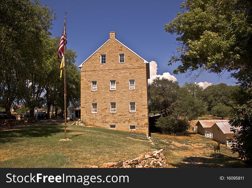 Old Aztec Mill at Cimarron, New Mexico, which now serves as a museum