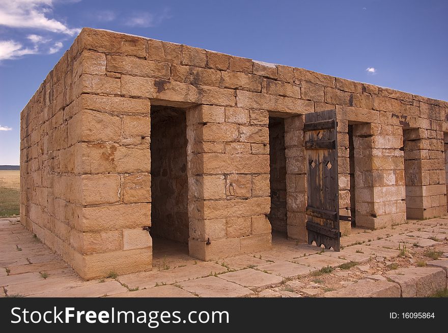 Cells from the old stockade at Fort Union National Historic Park in New Mexico