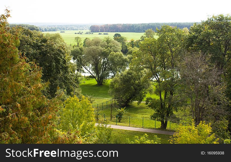 Park in Arkhangelskoe manor, Russia.