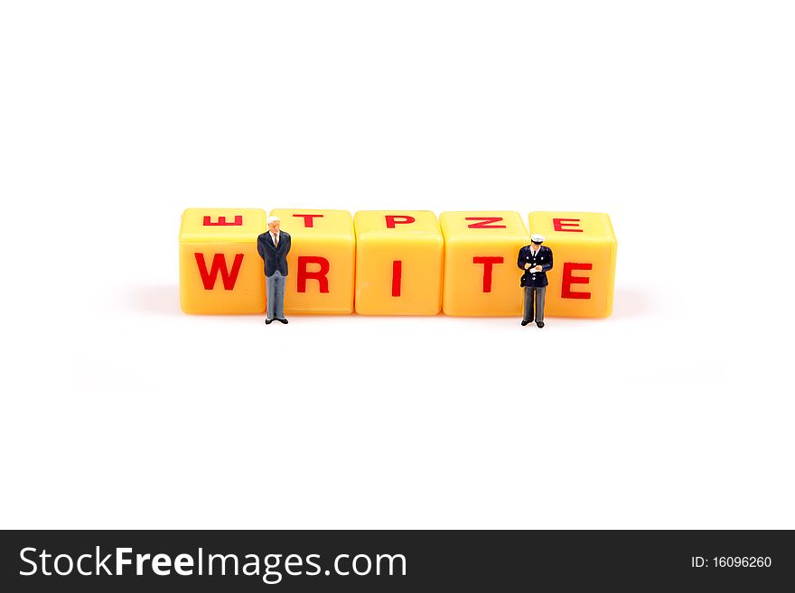 Concept image of write isolated on white background. Concept image of write isolated on white background.