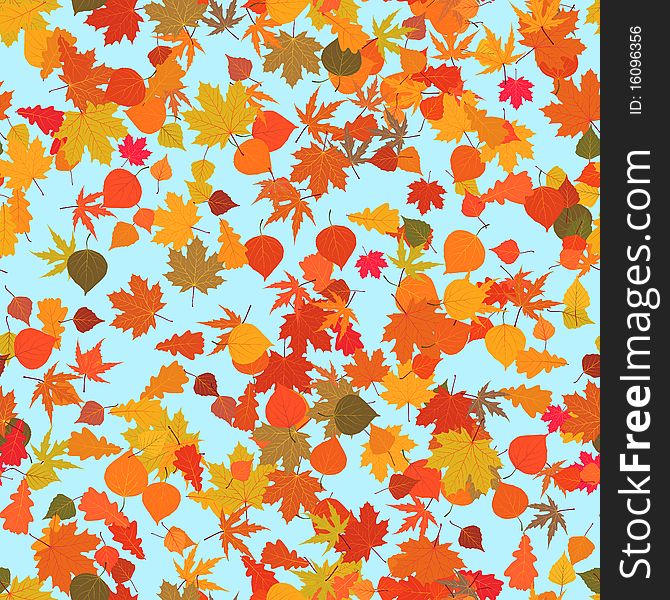 Autumn leaves, seamless background. EPS 8 file included