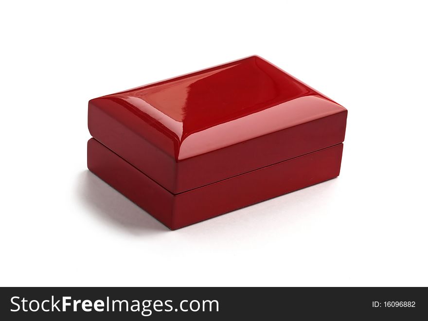 Red wooden box isolated on a white background. Red wooden box isolated on a white background