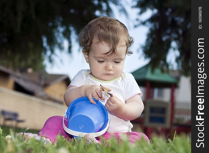 Cute baby at the playground