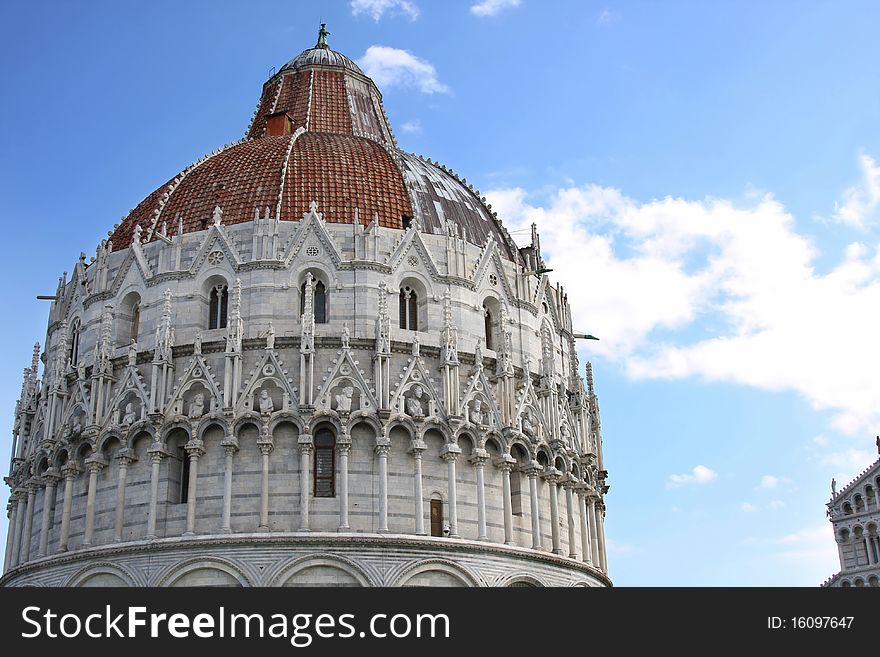 The Baptistry of St. John in Pisa, Tuscany, Italy. The Baptistry of St. John in Pisa, Tuscany, Italy