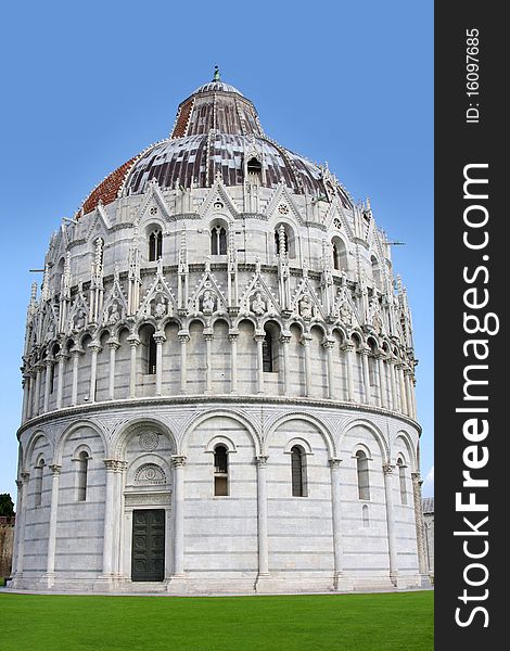 The Baptistry of St. John in Pisa, Tuscany, Italy. The Baptistry of St. John in Pisa, Tuscany, Italy