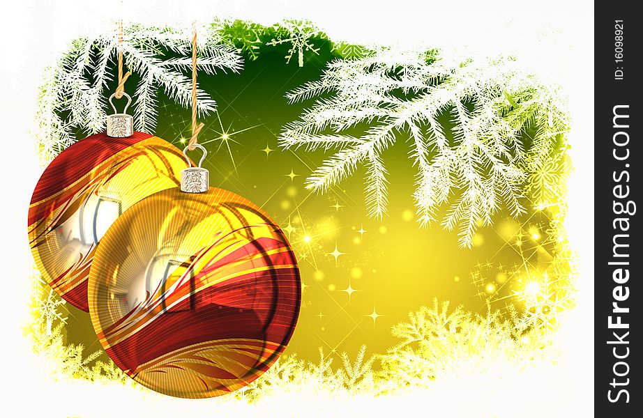 Illustration of Christmas balls Card. Illustration of Christmas balls Card
