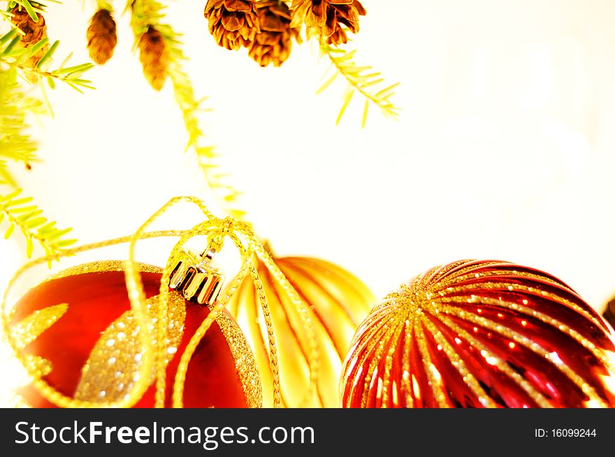 Decorations for christmas with evergreen. Decorations for christmas with evergreen