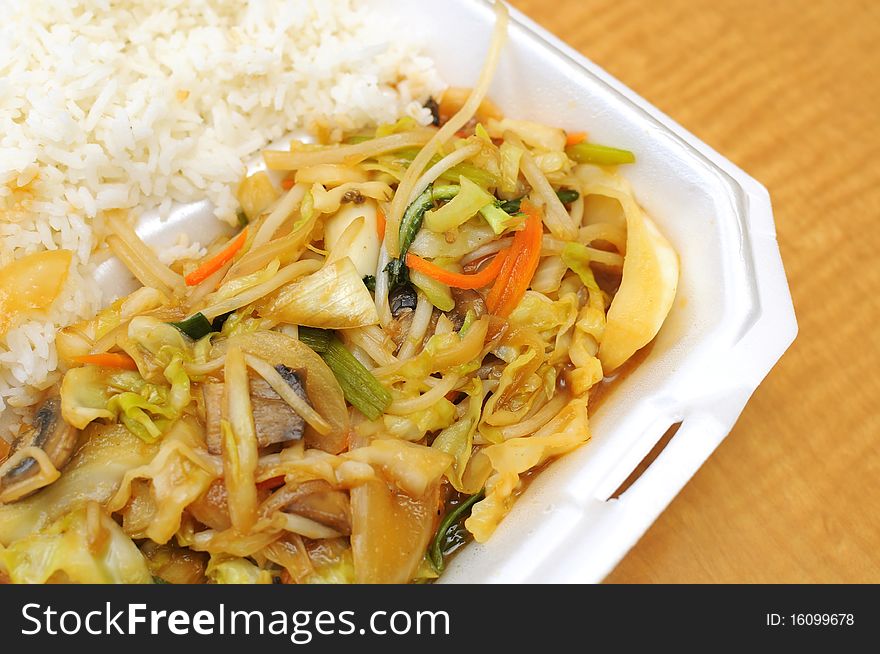 Asian style mixed vegetable set meal