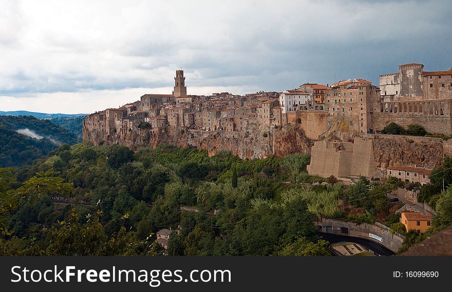 Pitigliano, rural village in Tuscany built on the rocks