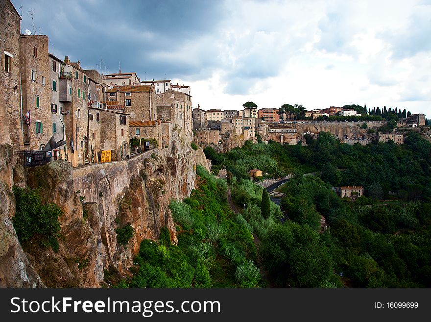 Pitigliano, rural village in Tuscany built on the rocks. Pitigliano, rural village in Tuscany built on the rocks