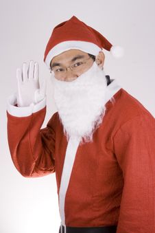 Asian Santa Claus Say Hi Royalty Free Stock Photo Asian Santa Claus Say Hi Royalty Free Stock Photo