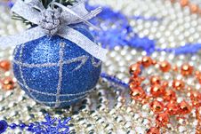 Christmas Sphere Of Dark Blue Color With A Pattern Royalty Free Stock Photos Christmas Sphere Of Dark Blue Color With A Pattern Royalty Free Stock Photos