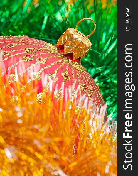 Close up of the christmas decoration. Christmas ball
