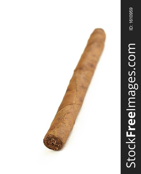 Cigar isolated on white - narrow focus