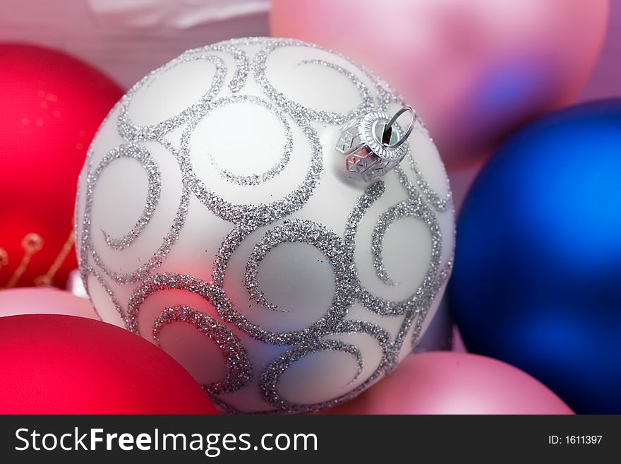 Close up of the christmas decoration. Christmas ball