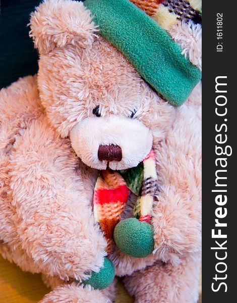 Puppet: christmas bear for winter holiday