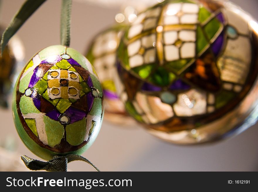 Christmas egg and ball for winter holiday