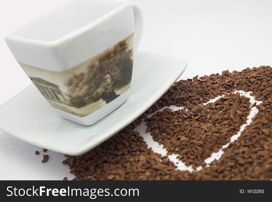 Coffee cup with 'coffee heart'. Coffee cup with 'coffee heart'