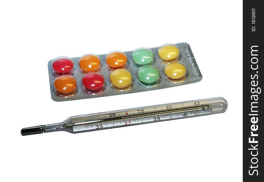 Thermometer and vitamins