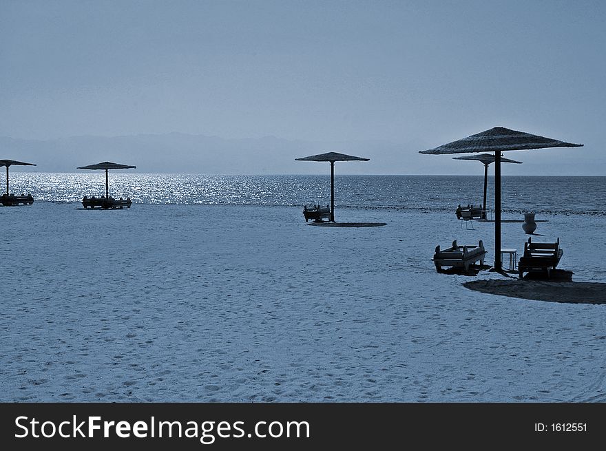 A romantic beach next to Egypt's Red Sea. A romantic beach next to Egypt's Red Sea.