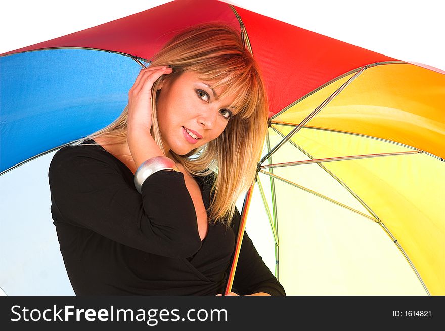 Young girl with umbrella