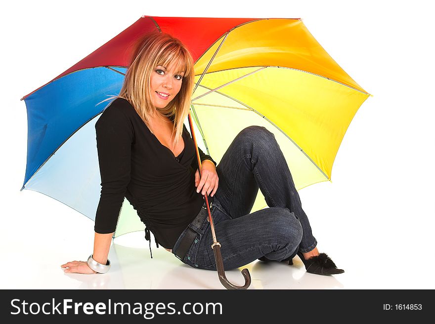 Young girl with umbrella