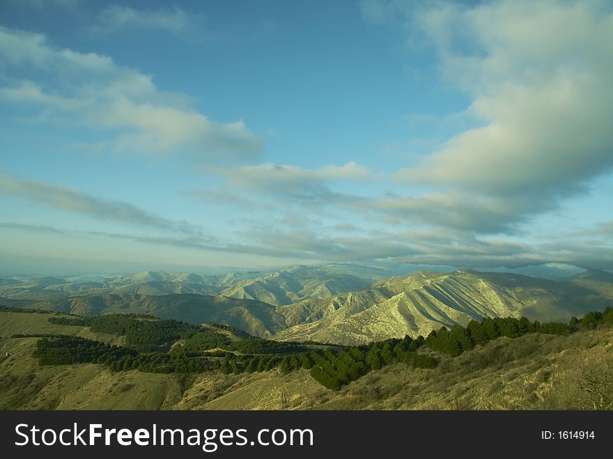 Crimea mountain of autumn morning