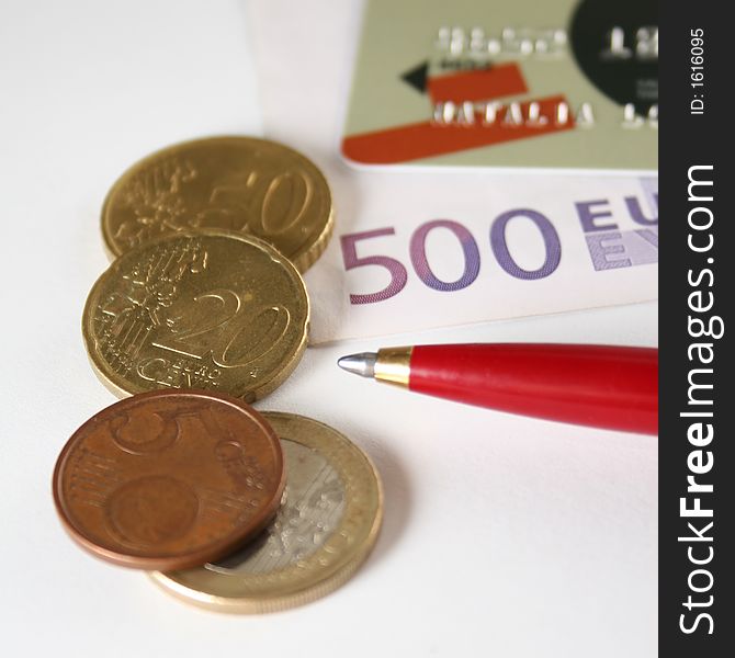 Credit card 500 euro coin. Credit card 500 euro coin