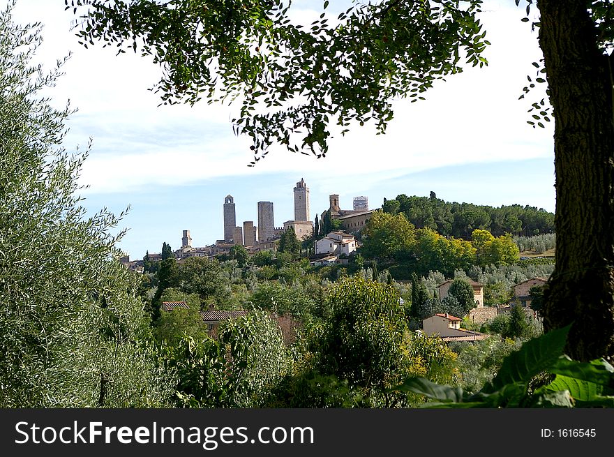 Landscape of the towers in san gimignano