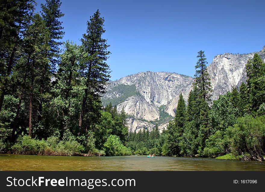 The Yosemite Valley in Yosemite National Park, California. The Yosemite Valley in Yosemite National Park, California